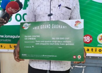 KANKAN: Un parieur de la LONAGUI rafle la cagnotte spéciale de 382.159.000 GNF