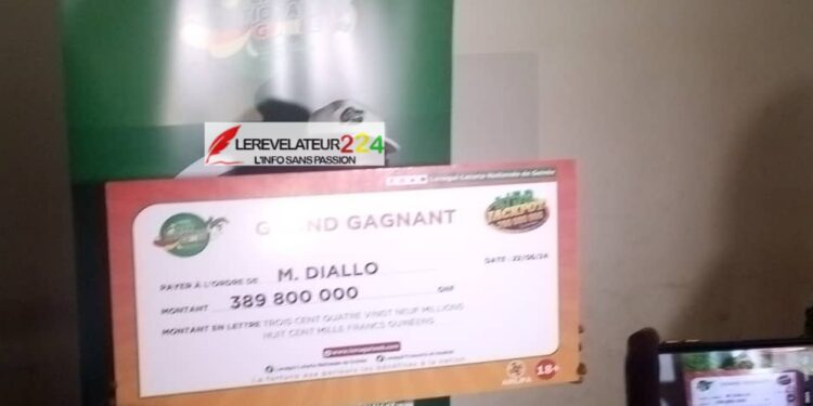 MAMOU : Un parieur de la Lonagui mise 12 000 et rafle un jackpot de 389 800 000 GNF