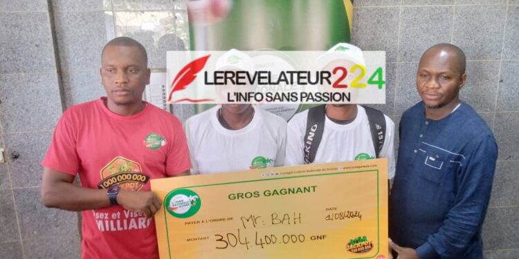 LONAGUI : Diouma Bah mise 4000 et rafle la cagnotte de 304 400 000 de francs guinéens