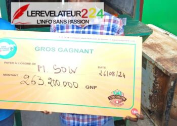 LONAGUI: Un parieur mise 4 000 et rafle la cagnotte de 263 200 000 de francs guinéens