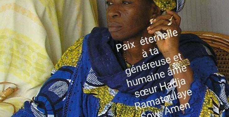 Décès de Hadja Ramatoulaye Sow : Remerciements et annonce de la Famille Sow et alliées