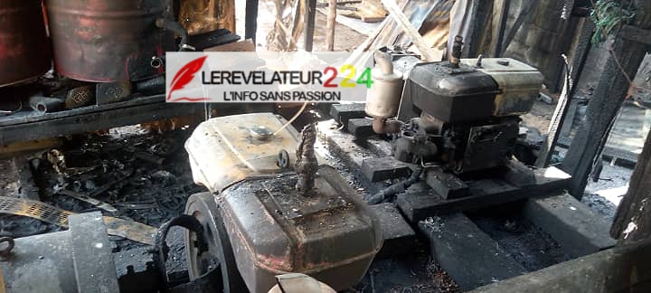 KISSIDOUGOU : Un incendie ravage une centrale qui fournit le courant privé au quartier Hèrèmakônô