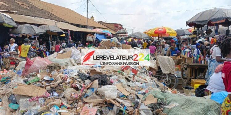 Insalubrité à N’Zérékoré : quand les commerçants partagent leurs repas avec les mouches des ordures au grand marché