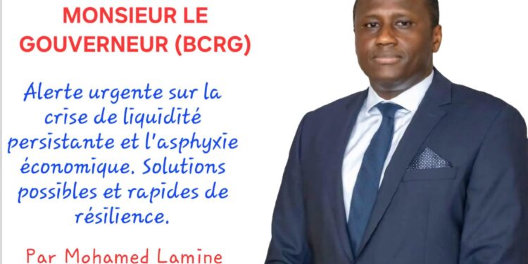 Lettre ouverte à l’attention de Monsieur le Gouverneur de la BCRG – Alerte urgente sur la crise de liquidité persistante et l&rsquo;asphyxie économique, solutions possibles et rapides de résilience